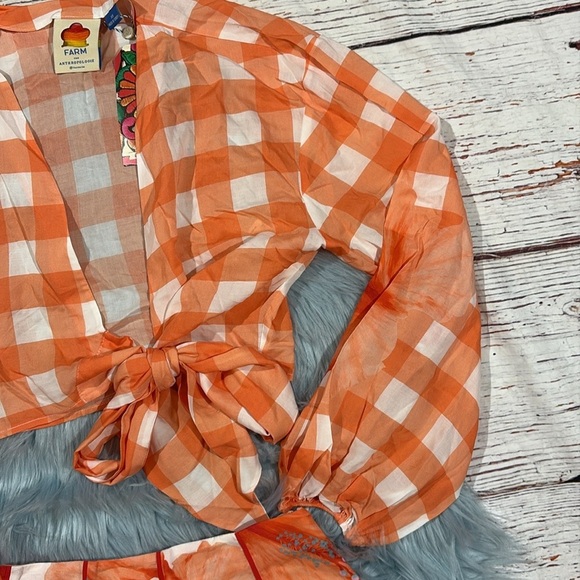NWT Anthropologie Farm Rio Gingham Contrast Top & Skirt Set - Picture 9 of 12